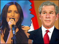 Andrea Corr and George Bush