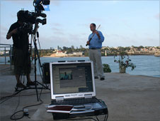 Rory doing piece to camera