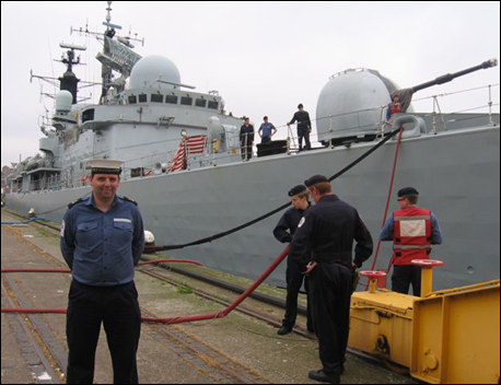 Man with HMS Southampton