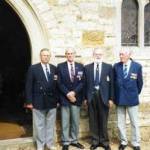 KIRMINGTON CHURCH. BASE 166 SQD. 4 CREW MEMBERS