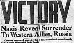 Victory in Europe is published ...