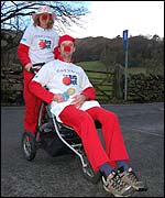 Ian Woods in the pram