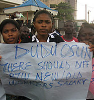 Students protesting in Lagos, Nigeria