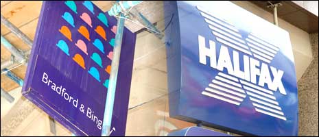 Bradford & Bingley and Halifax bank signs