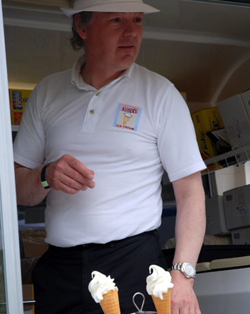 "The customer profile is correct: Farmers like ice cream, bacon rolls, anything that comes from a farm." Wilson Asher's ice cream van certainly seems to be doing good business at this year's show.