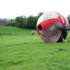 Greg and Producer Sarah "Sphere Rolling" down the hill outside the country house