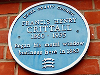 Crittall blue plaque