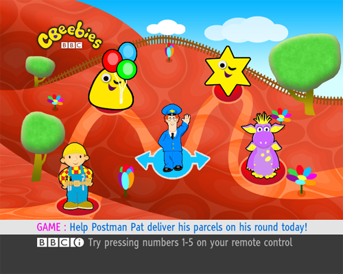 New CBeebies homepage on Sky in 2007