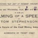 Crown Film Unit Invitation Card to take part in the filming of Tom Stephenson's speech at Moresby Welfare Hall, September 1946