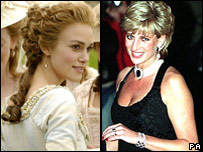 Does Keira Knightley's film mimic the life of Princess Diana?