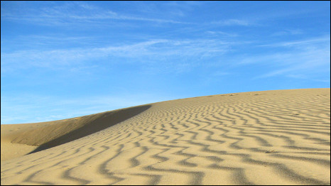 Sand dunes in the desert