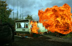 A caravan explosion