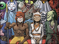 Monkey poster [images by Jamie Hewlett]