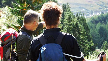 Derek Brockway and Kerry Rees out walking