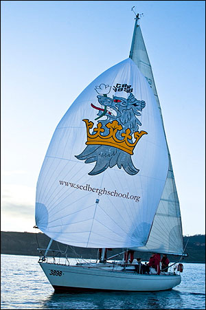 Ruffian under spinnaker