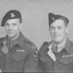 Photograph of cousins Eric and Jack taken on the 12th October 1945 at Northampton during their first leave together after the war in Europe ended.