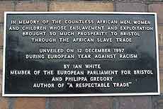 The Slave Trade memorial plaque