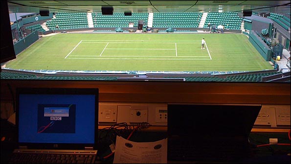 BBC commentary box, centre court