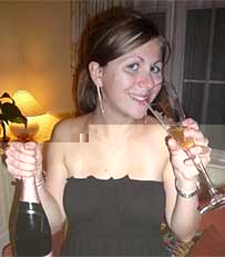 Lucy celebrating her 'A'-level results