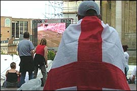 England v France in Chamberlain Square