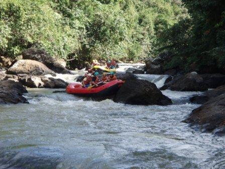 I am in the red boat