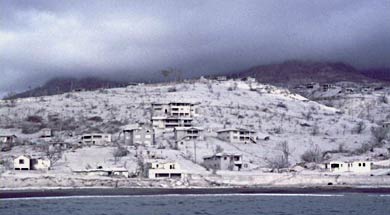 Ash deposits on Montserrat