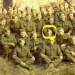 Geoff (ringed) and Larry with some of the lads at 228 Signal Training Rgt in Congleton