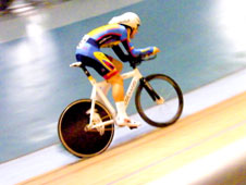 A cyclist at the World Track Championships 2008