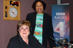 Image: Eleanor Alberga with Jenni in the Woman's Hour studio