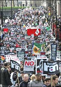 تظاهرات ضد جنگ در لندن