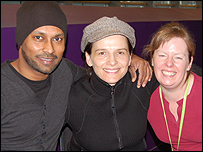 Juliette Bioche, Akram Khan and BBC Leicester's Helen McCarthy