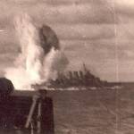 A near-miss on HMS Kent taken from a US destroyer