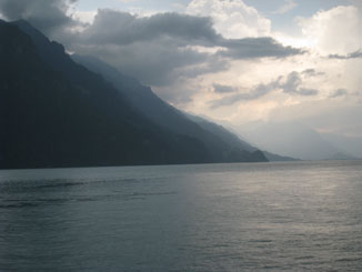 A storm brewing over Lake Brienz