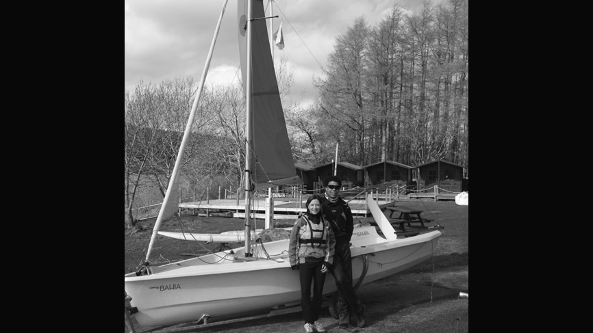 Laura Seawright prepares for her sailing lesson on Loch Ken.