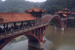 Bridge over river Luoshan, Szechuan province