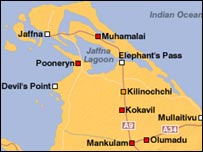Kilinochchi map