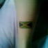 Jamican flag on Rachelle's calf