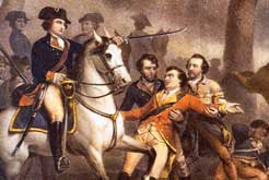 A battle scene from the French and Indian War (1754 - 1763)