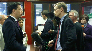 Ed Miliband and David Cornock