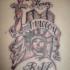 Very detailed tattoo of Liberty