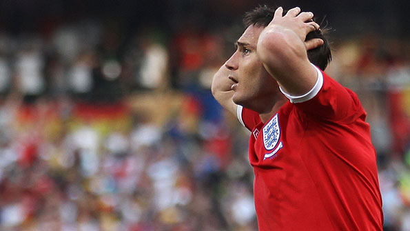 Frank Lampard despairs after his goal is disallowed against Germany at the 2010 World Cup.