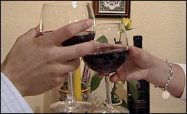 Couple drinking a toast