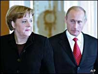 پوتين و آنگلا مرکل