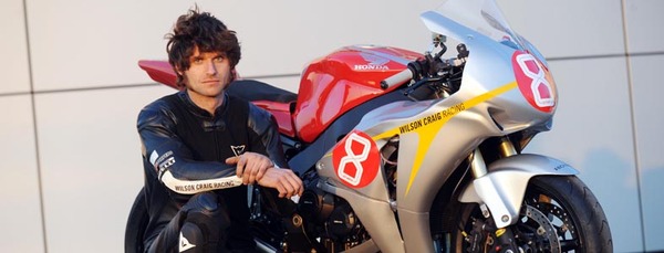 Guy Martin poses with his Wilson Craig Honda © Pacemaker Press Intl