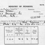War widow's pension slip