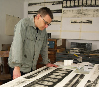 Etched drawings of the canal