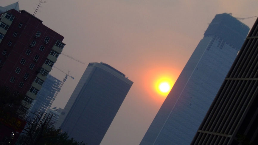 Sunset in Beijing.