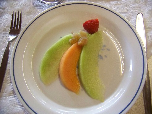 Delicious melon in the cafe.