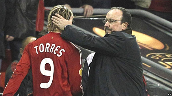 Fernando Torres and Rafa Benitez