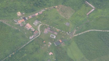 An aerial shot of Louisiana hacienda, where the team stayed.